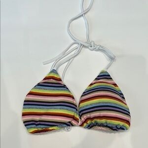 See You Monday striped bikini swim top size medium NWOT